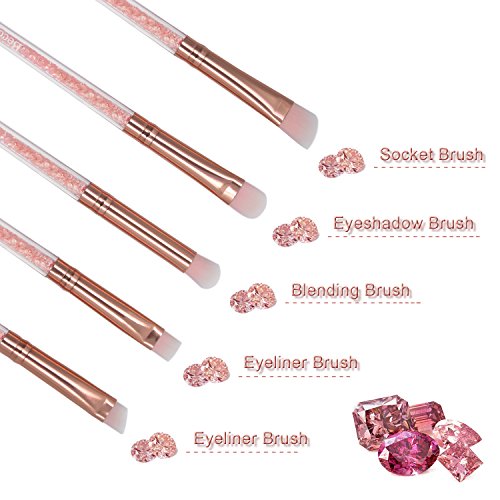 Make Up Pinsel Set, Becoyou 5 Stück Professionelle Augenpinsel Schmink Pinsel Set Augenbrauen Lidschatten Eyeliner Kosmetik Pinsel (Rosa) - 8