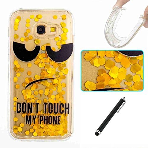 Galaxy A5 2017 Case,Beddouuk Clear Transparent Glitter Flowing Liquid Watter Case Cover with Shinny Floating Stars,3D Creative Luxury Design Bling Crystal Soft TPU Bumper Rubber Protection Cell Phone Case Cover for Samsung Galaxy A5 2017-Pattern#9