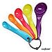 Produktbild Collory Messlöffel-Set zum Kochen, Backen und Dosieren aus Kunststoff | 5-Teilig | Bunte Dosierlöffel | Größen in Gramm (g) und Milliliter (ml) | Dosierhilfe (ABS Hartplastik: Dosierlöffel mit 5-Größen)