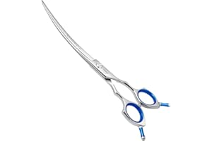HASHIMOTO Dog Grooming Scissors, Curved Scissors for Dog Grooming, 7.5 Inches, 30 Degree Curved Blade, Lightweight Pet Scissors for Trimming Face and Paws
