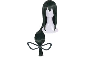 OSIAS Peluca Cosplay Anime, Peluca Fiesta Halloween, Redecilla Gratis(Asui Tsuyu)