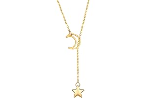 GOLDCHIC JEWELRY Layered Choker for Women, Gold Long Lariat Necklace, Bar/Circle/Lock/Star/Rose/Pearl Y Chain for Women, Simple Style Jewelry Gifts for Her