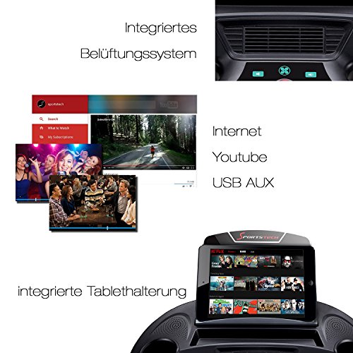 Sportstech F48 Profi Laufband mit 10,1 Zoll Android WiFi 7.75 PS 20 km/h mit Tablethalterung – klappbar - 6