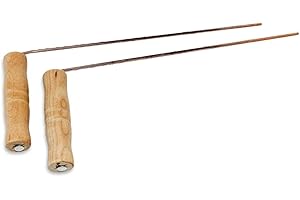SNOWCHECKING Ensemble de tiges de radiesthésie en cuivre avec poignées en bois, tiges de dosage rotatives en cuivre pour outils de divination