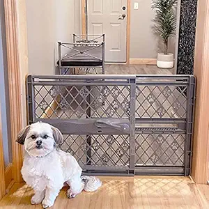 MYPET North States 40? Paws Portable Pet Gate: Made in USA, Expands & Locks in Place with No Tools. Pressure Mount. Fits 26