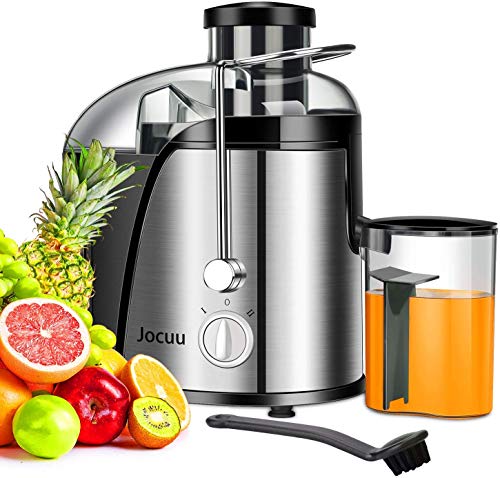 Centrifugeuse Extracteur de Jus, Jocuu Extracteur à Jus de Fruits et Legumes, 600W Juicer Sans BPA avec Double Vitesse de Rotation, Brosse Incluse et des recettes