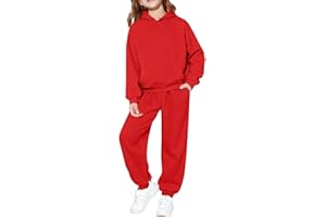 GENERIC Kids Tracksuit Full Set for Boys Girls 2 Piece Sportwear Long Sleeve Oversized Hoodded Sweatshirts and Sweatpants Loose Tracksuit Bottoms Casual Jumper Gym Set Activewear
