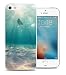 Produktbild iPhone 5/5S/SE Hülle- Ultra Slim TPU Silikon, Druck Landschaft Schutzhülle Exclusivem Muster Weiche Translucent Hülle Matt Anti-Scratch und Anti-Schock Stoßdämpfend Spiegel Schutz Handy Hülle Case Back Cover Tasche Etui Bumper Apple iPhone 5/5S/SE 4,0-Zoll[Meer Sea Sonnenschein Grün Turquoise Sand]
