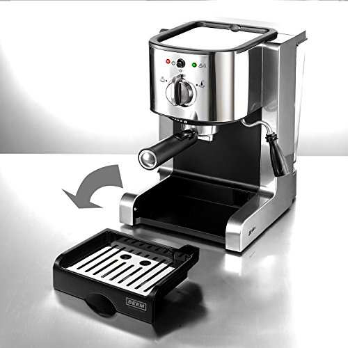 BEEM Espresso Perfect Ultimate 20 bar, Espresso-Siebträgermaschine mit italienischer 20 bar Profi-Pumpe und integriertem Milchaufschäumer, Chrom - 4