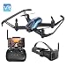 Produktbild Potensic FPV Racing Drohne 5,8GHz mit VR-Brille, Racecopter mit Fernsteuerung, FPV-Bildschirm Drohne mit Kamera RC Quadcopter 720P HD Live-Video FPV 5-Zoll-Bildschirm-Monitor