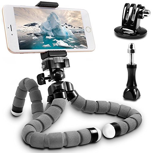 Senhai professionale lungo Forte ingrandita flessibile Light Weight 25,5 centimetri Treppiede per Smartphone, GoPro, webcam puÃ² essere montata su superfici irregolari, rami degli alberi, pali ecc (grigio)