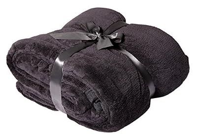 VIVA Plaid XXL microfibre Noir 240 x 220 cm