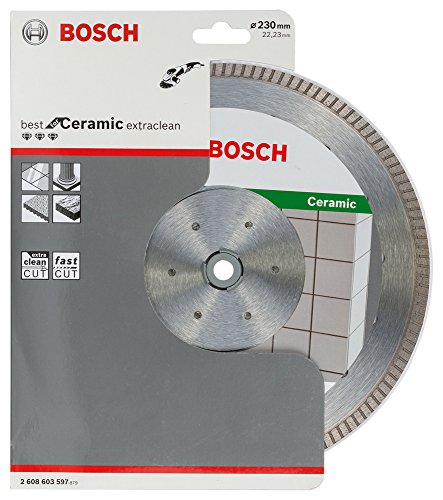 BOSCH Diamanttrennscheibe Best für Ceramic Extra-Clean Turbo, 230 x 22,23 x 1,8 x 7 mm, 2608603597 - 2