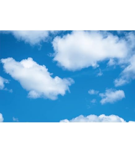Riesiges Geburtstagsbanner Für Kinderpartys - Cartoon-Hintergrund Mit Blauem Himmel & Wolken (1,52m X 91cm)