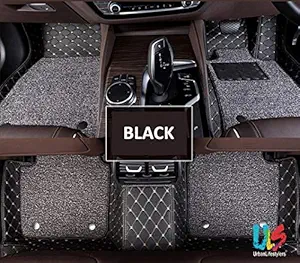 UrbanLifeStylers ULSFM701235 7D Economy Custom Fitted Car Mats Compatible with Skoda Kushaq 2021 - Black