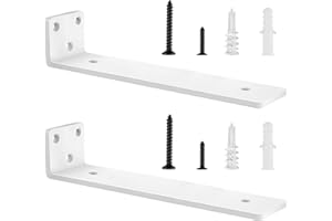2 Stücke Regalhalterung Regalträger 30cm, Schwerlast L Regalwinkel mit Befestigungsschrauben für Wohnzimmer | Büro| Küchen, Tragkraft 75 KG (Weiß) 12in