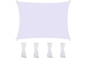 MEEYI Vela Ombreggiante Tenda 2X2.5m Vela Tenda Anti-UV 95% Impermeabile & Protezione Solare Antivento & Resistente a Strappi per Giardino Parco Patio, Bianco