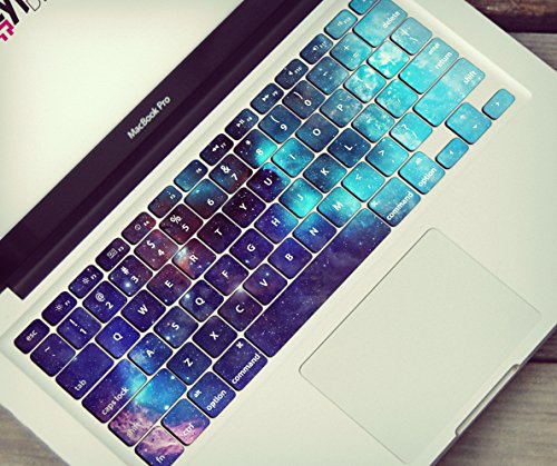 typeDESIGNS Keyboard Sticker Skin Design "GALAXY CELESTIAL" QWERTZ PC / MAC TASTATUR AUFKLEBER SET auf deutsch, bunt, Muster, Farben, farbig- Laptop, Notebook - decal vinyl