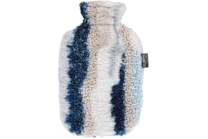 ‎FASHY fashy Wärmflasche mit Flauschbezug in Mamoroptik, blau, 2,0 L