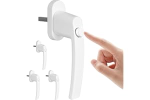 4 Fensterverriegelung mit Knopf, Fenstergriffe, Schlüsselloses Fensterschloss,Kindersicherung, Länge des Schafts 35 mm, abschließbare Fenstergriffe, Kindersicherung Fenster fensterschloss Aluminium