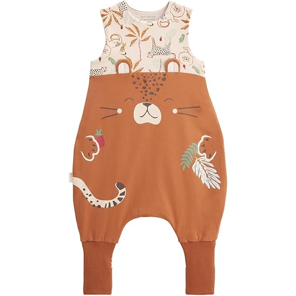 Turbulette D'été Kanha Gaze De Coton - Pieds Retroussables | TOG 1 | Label Oeko-Tex | Motif Tigre