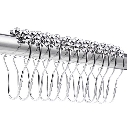 LIHAO 12x Duschringe Duschvorhangringe Edelstahl Aufhängeringe mit Gleitsystem - 8