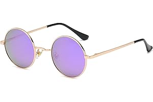 JoXiGo Sunglasses Mens Women Polarised UV400 Protection - Retro Round Classic Metal Frame