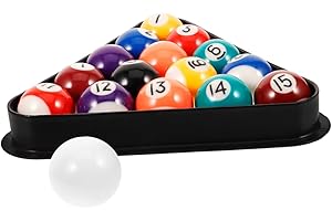 Toyvian Juego De Bolas De Mini Billar para Niños 17 Piezas con Triángulo Y Estante Pequeño Bolas De Resina Coloridas para Entrenamiento Y Juego Seguro En Casa Y Escuela
