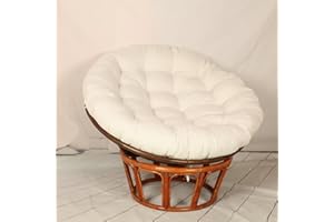 Hovoto Papasan Chair Cushion, Outdoor Cloth Swing Egg Nest Swivel Seat Pad, Rattan Overstuffed Round Padded, 70 * 70cm Beige