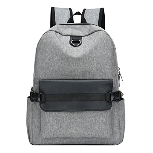 Preisvergleich Produktbild Mode Rucksack Btruely Unisex Wiederaufladbar Handtasche Backpack Schule Reise Segeltuch Schultertasche Tote (Grau)