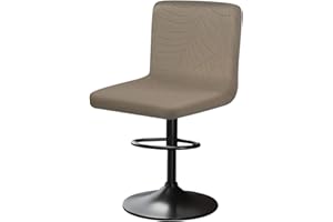 YINGAYOU Funda Taburete Bar con Respaldo con Patrón de Hojas Funda para Sillas Altas Bar Elasticidad, Antipolvo, Antiarrugas, Fácil de Lavar para Bares, Restaurantes y Cocinas Domésticas (1, Caqui)