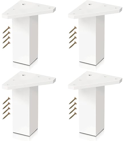Pack De 4 Patas De Aluminio Regulables Para Muebles, Altura A Elegir (8-20 Cm), Regulación 2 Cm, Color Plata Mate, Fáciles De Instalar