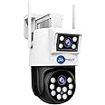 Maizic Smarthome SuperCams 6MP HD 1080p WiFi Dual Lens/Dual Screen Video Record Color Night Vision Bullet+360° PTZ Control, IP66 Waterproof Outdoor Camera (White) (ultracams)