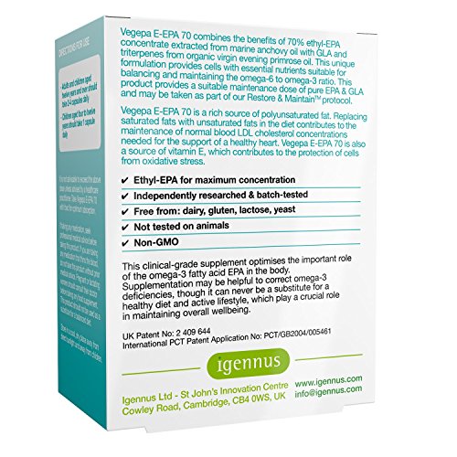 10 PACK - Vegepa Omega-3 & Omega-6 fish oil supplement with virgin evening primrose oil, 560 mg omega-3 EPA with GLA for optimal omega-3-6 balance, 10x60 capsules
