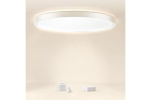twocolur 24W Plafonnier LED Ultra Fin Ø30x2.4cm IP44 Étanche Rond Plafonnier 4000K Lampe de Salle de Bain, Plafonnier Rond Blanc Froid pour Salle de Bain Chambre Balcon Cuisine Salon