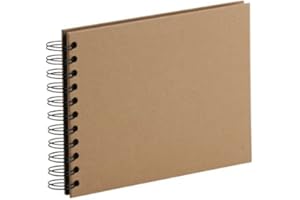 Rössler Papier 1329452620 - S.O.H.O. Album photo Wire-O 195 x 145 mm, 40 pages noires, Kraft, 1 pièce