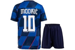 Hawkara Kroatien #10 Modric Auswärts Kinder Trikot mit Kurz, Fußball Trikot Set Neue Season Jugendgrößen