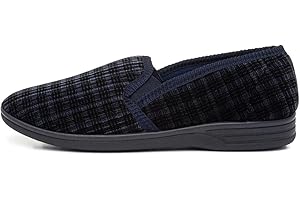 The Slipper Company Mens Twin Gusset Navy Slipper