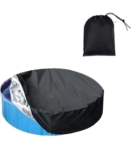 thumbnail image 2 of Round Swimming Pool Cover Waterproof Dustproof Above Ground Pool Protector With Rope For 6ft 8ft Pools Black 2 of 14