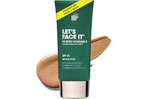 Shakeup Cosmetics Hydratant Teinté Homme, Maquillage Végan pour Hommes, Couvrance Naturelle contre Rougeurs & Imperfections, Hydratation 24h avec SPF, Teinte Bronze, 50 ml. Aka. LET’S FACE IT