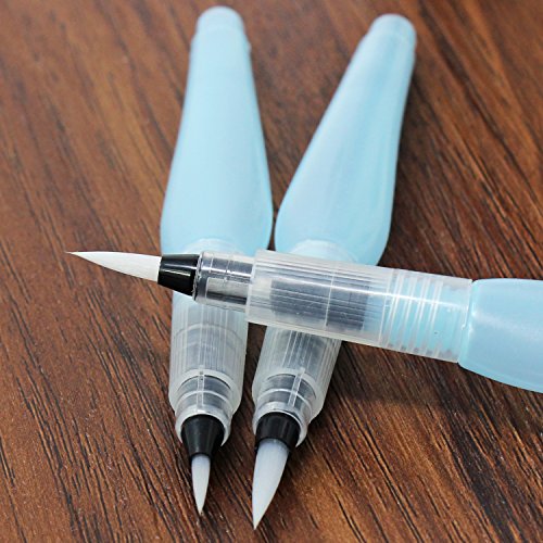 KEESIN Wasser Paintbrush Aquarell Künstler Pinsel Pen 3 Stück (Blau) - 4