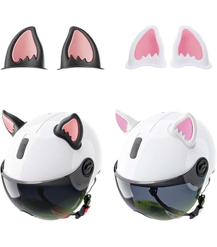 1 Paire D'oreilles De Chat En Fourrure Pour Casque – Ski, Vélo, Moto – Mignon Et Facile à Coller