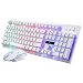 Produktbild ccloon G20 USB Wired Lautstärkeregler Gaming Tastatur Set mit Mund mit blinkenden Schlüssel, LED-Hintergrundbeleuchtung, hart Metall Panel, Unfading Laser Carving Zeichen