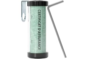 BLAUBODY Porte Vignette Assurance Moto Discret 5x2cm (2025) ✯Marque FRANÇAISE✯ Porte Assurance Moto Equipement Accessoire Moto Scooter Mobylette Quad Support Vignette Moto Assurance Tube Etanche Rond Noir Mat