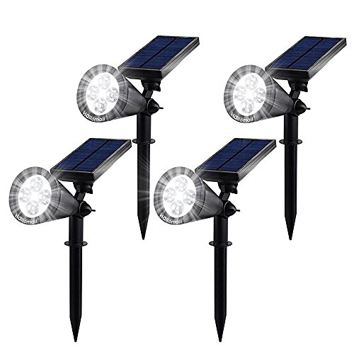 Preisvergleich Produktbild Solarleuchten led spotlight Gartenleuchte Wand Lampen Solar Betrieben Wasserdicht Beleuchtung für Landschaft Garten Fahrweg Pfad Hofen Rasen, Solar Energie Freiland Leuchten, Praktische Sichere Lampen nicht nur für den Boden auch für Wände (4 weiß)