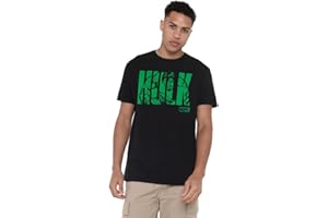 Marvel Press Hulk Text T-Shirt Uomo (Pacco da 1)
