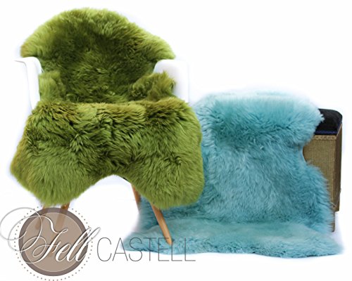 Lammfell | Schaffell türkis hell Türkis hell 110 cm - 5