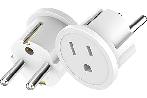 Oblinple 2 Stück US to EU Adapter, Reiseadapter Stecker, USA auf Europa Plug Stromadapter, US to Eurostecker, America Deutschland Steckeradapter, Euro Steckdose für Geräte mit USA Netzteil