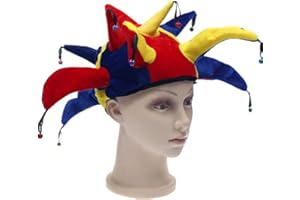 dancepandas Czapka głupca, błazen, czapka z dzwonkami, zabawny kostium na imprezę - idealny na karnawał, Halloween
