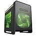 Produktbild MS-TECH Crow Q1/GR Gaming Gehaeuse gruen Micro ATX Gaming Cube Black + green LED fans